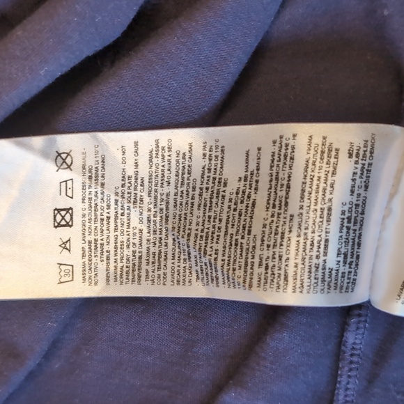 Armani Dark Blue Blouse, Size Small, With Orange, White, And Silver Letters - Picture 10 of 10